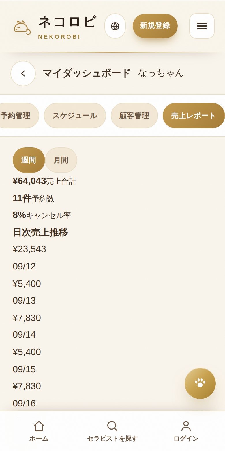 売上レポート：日次・月次の推移